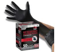 Venom Steel Premium Industrial Black Nitrile Gloves, One Size Fits Most, (Pack of 50)