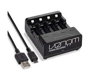 Venom TAO9026 Power Recharge - Intelligent Charging Station (Holds Up to 4 x AA or 4 x AAA Rechargeable Batteries), Black