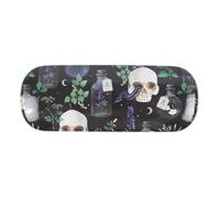 Venom & Vines All Over Print Glasses Case - Gothic Skull, Serpent & Poisonous Plants Design - Durable PU Leather - Perfect for Eyewear Protection - Gift for Gothic & Alternative Style Lovers