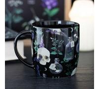 Venom & Vines Gothic Mug - Dark Floral Skull Ceramic Coffee Cup 350Ml