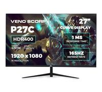 VENOSCORP 27 Inch Gaming Monitor, FHD 1080p 165hz, 1MS, Desktop Monitor, FreeSync, G-Sync, Eye Care Bezel HDMI VGA Ports LED Monitor for PC, Black, P24G