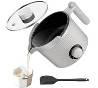 venpow Candle Wax Melter with Pour Spout, Candle Making Kit for Adult Beginners, 1.5L Large Capacity, for Making Candles and Soaps, Kit Includes Wax Melting Pot and Stirring Spoon - Gray