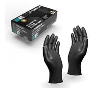 VENSALUD | Diamond Nitrile Gloves | Extra Strong and Resistant | For Mechanical Workshops, Gardening, Kitchen, Assembly, Veterinary, Cleaning | Latex Free | 50 units | Black | L
