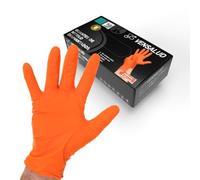 VENSALUD | Diamond Nitrile Gloves | Extra Strong and Resistant | For Mechanical Workshops, Gardening, Kitchen, Assembly, Veterinary, Cleaning | Latex Free | 50 units | Orange | S