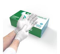 VENSALUD | Disposable LATEX Gloves | Powder Free | Resistant and Comfortable | For Laboratories, Sanitary, Kitchen, Tattoo Studios, Veterinary, Cleaning, Examination | 100 pcs. | White | Size L