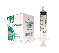 VENSALUD | Disposable needle-free, latex-free syringes | Pack 100 pcs | Luer Slip | Central Cone | Sterile Pet Food Syringe, Laboratories, Veterinary | Accurate Measurement | 5ml