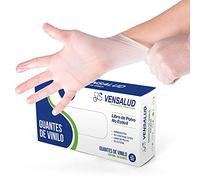 VENSALUD | Disposable VINYL Gloves | Powder Free | Resistant | For Laboratories, Sanitary, Kitchen, Tattoo Studios, Veterinary, Cleaning | Latex Free | 100 pcs. | Semi-White | Size L