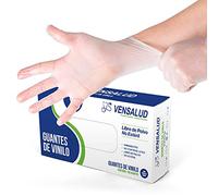 VENSALUD | Disposable VINYL Gloves | Powder Free | Resistant | For Laboratories, Sanitary, Kitchen, Tattoo Studios, Veterinary, Cleaning | Latex Free | 100 pcs. | Semi-White | Size M