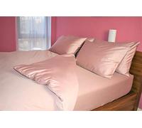 Vensan 2 Pillowcases Set, 100% Cotton Satin, Luxury Silky, Breathable, Natural, 300 Thread Count, Pink. Housewife style, 50 x 75 cm