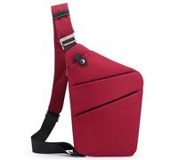 Vensivy Sling Crossbody Bags Anti-thief Slim Personal Flex Bag Safe Purse Bags for Women Men Waterproof, Burgundy, Left Hand, Left Hand