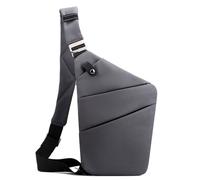 Vensivy Sling Crossbody Bags Anti-thief Slim Personal Flex Bag Safe Purse Bags for Women Men Waterproof, Dark Grey, Left Hand, Left Hand