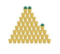 vensovo 48 Pcs 2" Tiny Terracotta & Terra Cotta Pots with Drainage - Yellow Small Mini Clay Ceramic Pottery Planter Ideal for Indoor/Outdoor Plants, Crafts, Wedding Favors