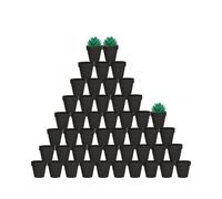 vensovo 48 Pcs Tiny Terracotta Pots - 5 CM Black Small Mini Clay Pots with Drainage Holes Flower Nursery Terra Cotta Pots for Indoor/Outdoor Succulent Plants, Crafts, Wedding Favor