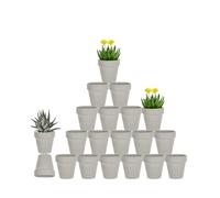 vensovo 7.6CM Grey Terracotta Pots with Drainage - 20 Pack Clay Flower Pots, Succulent Nursery Pots Great for Plants, Crafts, Wedding Favor