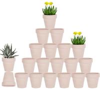 vensovo 7.6CM Pink Terracotta Pots with Drainage - 20 Pack Clay Flower Pots, Succulent Nursery Pots Great for Plants, Crafts, Wedding Favor
