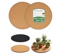 vensovo Cork Plant Coasters & Saucers 16 Inch- Absorbent Round Mats for Indoor Flower Pots, Planters, Houseplants, Surface Protector for Table & Floor, 2 Pack