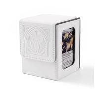 Venssu MTG Deck Box with Commander Display, Angel Card Deck Case Fits 100 Double Sleeved Cards, TCG Card Storage Box with 2 Dividers and 1 Toploader (White and Grey)