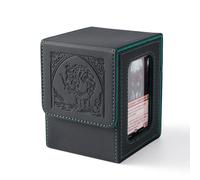 Venssu MTG Deck Box with Commander Display, Goblin Card Deck Case Fits 100 Double Sleeved Cards, TCG Card Storage Box with 2 Dividers and 1 Toploader (Black and Green)