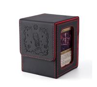 Venssu MTG Deck Box with Commander Display, Vampire Card Deck Case Fits 100 Double Sleeved Cards, TCG Card Storage Box with 2 Dividers and 1 Toploader (Black and Red)