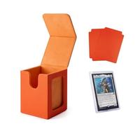 Venssu MTG Deck Box with Commander Display Window (Orange&Orange)