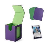 Venssu MTG Deck Box with Commander Display Window (Purple＆Green)