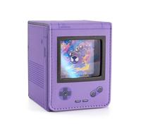 Venssu Retro Gaming Console MTG Deck Box with Commander Display, Card Deck Case Fit 120 Single Sleeved Cards, PU Leather Magnetic Card Storage Box with 2 Dividers, Compatible with TCG/PTCG (Purple)
