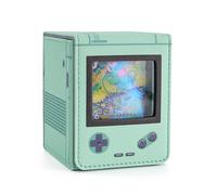 Venssu Retro Gaming Console MTG Deck Box with Commander Display, Card Deck Case Fit 120 Single Sleeved Cards, PU Leather Magnetic Card Storage Box with 2 Dividers, Compatible with TCG/PTCG (Green)
