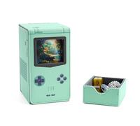 Venssu Retro Gaming Console MTG Deck Box with Dice Tray, Card Deck Case with Commander Display, PU Leather Card Storage Box Fit 120 Single Sleeved Cards, Compatible with TCG/PTCG (Green)