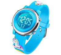 VenSten Kids Unicorn Boys Girls Watch, Waterproof Digital-Upgrade 3D Cute Cartoon Outdoor Sports 7 Color LED Luminescent Stopwatch Alarm -Blue