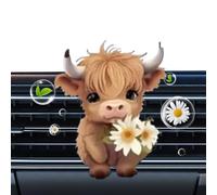 Vent Air Fresheners for Vehicles 2D Acrylic Refillable Cute Highland Cow