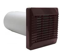 Vent-Axia Vent Axia 254100 Wall Duct & Grille Vent Kit 100mm / 4 Inch (Brown)