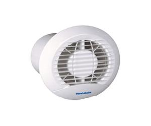 Vent-Axia Eclipse 100mm Axial Single Speed Fan Pull Cord white finish measures 100mm across 427281