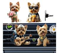 Vent Clips Air Freshener, 2D Acrylic Solid Scent Diffuser, 4 Pieces Cute Dog Shape Car Fragrance for Workplace, Kitchen, Home, Truck, AC, Automotive, Trailer, SUV, Long-Lasting and Decorative Car Arom