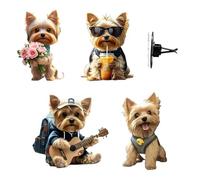 Vent Clips Freshener, 2D Acrylic Scent Diffuser, 4 Pieces Car Fragrance Set, Solid Acrylic Dog Shapes, Auto Accessory with Cute Design, Air Vent Decoration for Home Workplace Truck SUV