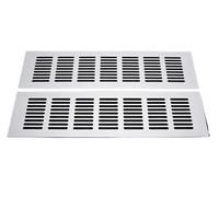 Vent Cover 2Pcs Snow Flower Grid Rectangle Gold Silver Black Aluminum Air Grille Furniture Shoe Closet Cabinet Flush(Silver,80x400mm)