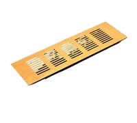 Vent Cover 2Pcs Snow Flower Grid Rectangle Gold Silver Black Aluminum Air Grille Furniture Shoe Closet Cabinet Flush(Gloden,80x400mm)