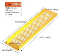 Vent Cover Grill 100 mm wide aluminium rectangular ventilation grille gold ventilation grille wardrobe cabinet shoe cupboard ventilation cooling grille(Size:100 * 300mm)