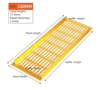 Vent Cover Grill 150 mm wide aluminium rectangular ventilation grille Gold ventilation grille wardrobe cabinet shoe cupboard ventilation cooling grille(Size:1500 * 400mm)