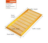 Vent Cover Grill 200 mm wide aluminium rectangular ventilation grille gold ventilation grille wardrobe cupboard shoe cupboard ventilation cooling grille(Size:200 * 400mm)