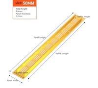 Vent Cover Grill 50 mm wide aluminium rectangular ventilation grille gold ventilation grille wardrobe cabinet shoe cupboard ventilation cooling grille(Size:50 * 300mm)