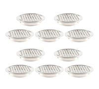 Vent Cover Grille,Vent Cover Vent Cover 10pcs Round Cabinet Air Duct Vent Dia.19mm-53mm Steel Louver Mesh Hole Plug Decoration Cover Wardrobe Grille Ventilation Systems(Black 53mm)(Silver 53mm)