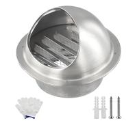 Vent Cover Stainless Steel Outdoor Wall Exhaust Hood 45° Louver Design with Mesh Weatherproof Round Air Vent for Kitchen Bathroom Dryer HVAC Ducting System(150mm/5.9")