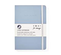 VENT for Change - Make a Mark Range Classic Design Eco Friendly Recycled Leather A5 Notebook with Lined Paper | Lined Notebook/Notepad | Lined Journal, Great As A Gift - Dusty Blue