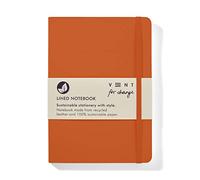 VENT for Change - Make a Mark Range Classic Design Eco Friendly Recycled Leather A5 Notebook with Lined Paper | Lined Notebook/Notepad | Lined Journal, Great As A Gift - Burnt Orange