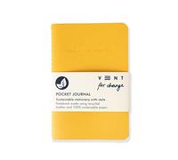 VENT for Change - Recycled Leather Pocket Notebook - Mini Pocket Notebook (100 x 150mm) - Recycled Leather from The Make a Mark Range - Pocket - Mustard Yellow