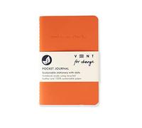 VENT for Change - Recycled Leather Pocket Notebook - Mini Pocket Notebook (100 x 150mm) - Recycled Leather from The Make a Mark Range - Pocket - Burnt Orange