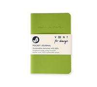 VENT for Change - Recycled Leather Pocket Notebook - Mini Pocket Notebook (100 x 150mm) - Recycled Leather from The Make a Mark Range - Pocket - Green