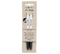 VENT for Change Recycled Pens - Black with Black Ink - Pack of 2