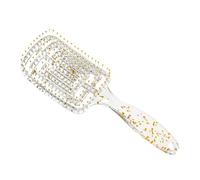 Vent Hair Brush for Detangling Styling - Transparent Hollow Design with Root Volumizing Curved Vented Paddle for Home Salon Use