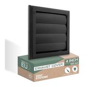 Vent Systems Ø 4" / 100 mm - Black Plastic Exhaust Vent Cover with Gravity Flaps - Wall Air Outlet Grille for Bathroom, Kitchen or Dryer Ventilation - Extractor Fan Hood for Indoor & Outdoor Use